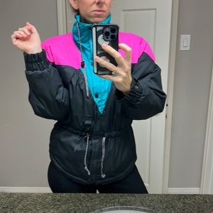 Vintage black bear ski coat